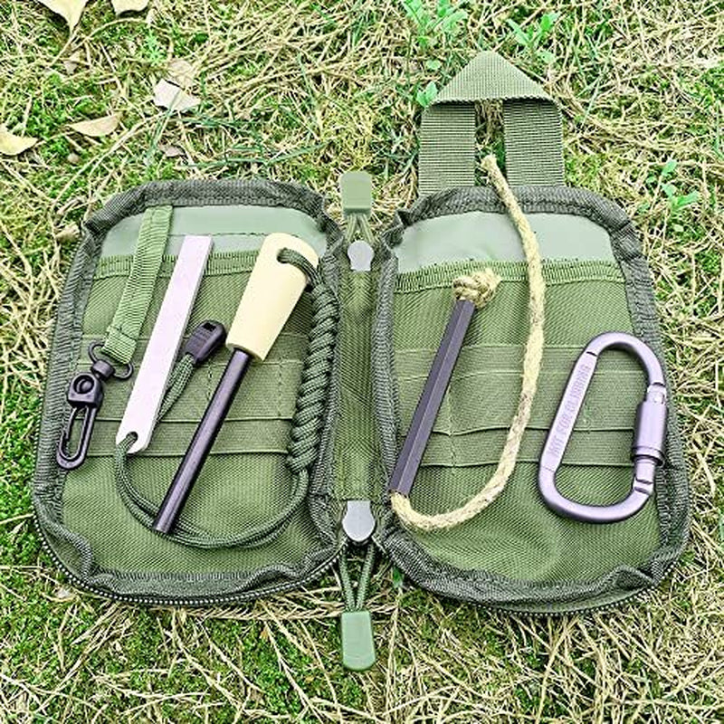 Flint and Steel Fire Starter Kit, OTXEER Ferro Rods Magnesium Fire Starter Survi