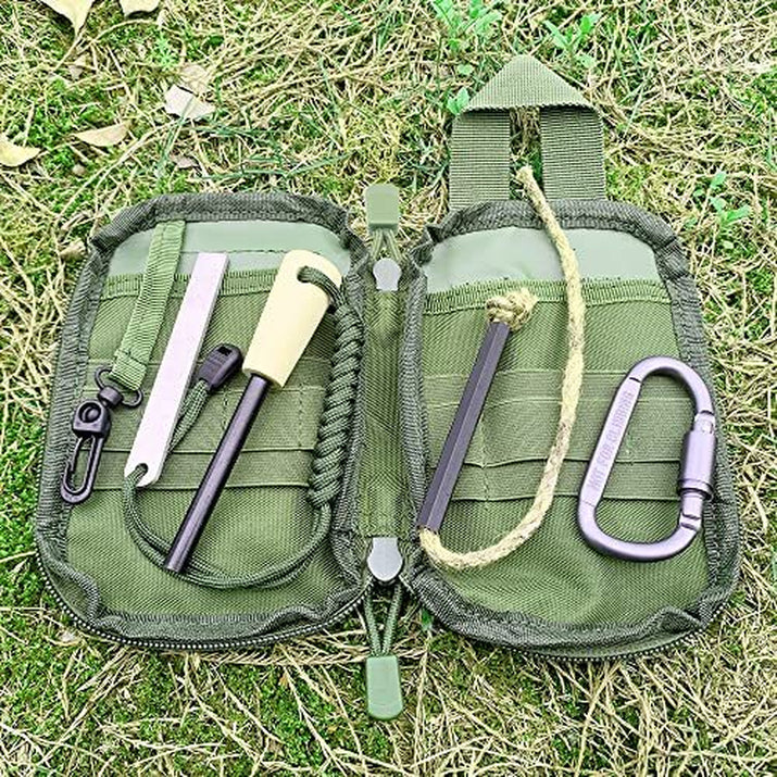 Flint and Steel Fire Starter Kit, OTXEER Ferro Rods Magnesium Fire Starter Survi