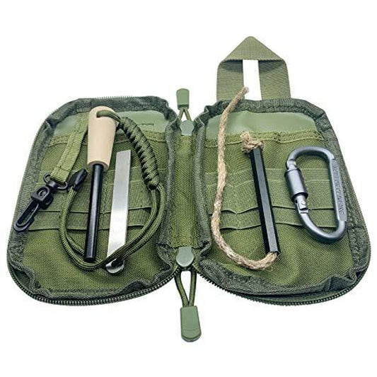 Flint and Steel Fire Starter Kit, OTXEER Ferro Rods Magnesium Fire Starter Survi