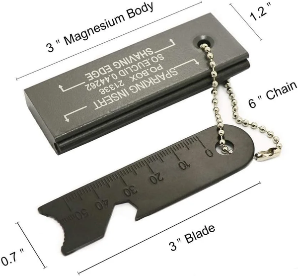 Fire Starter Magnesium Flint Tools Waterproof Emergency Matches, 4 Pack